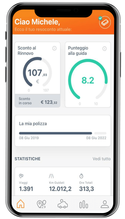 Schermata principale dell'app Guido Bene